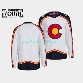 Colorado Avalanche Blank Adidas 2022-2023 Reverse Retro Wit Authentic Shirt - Kinderen